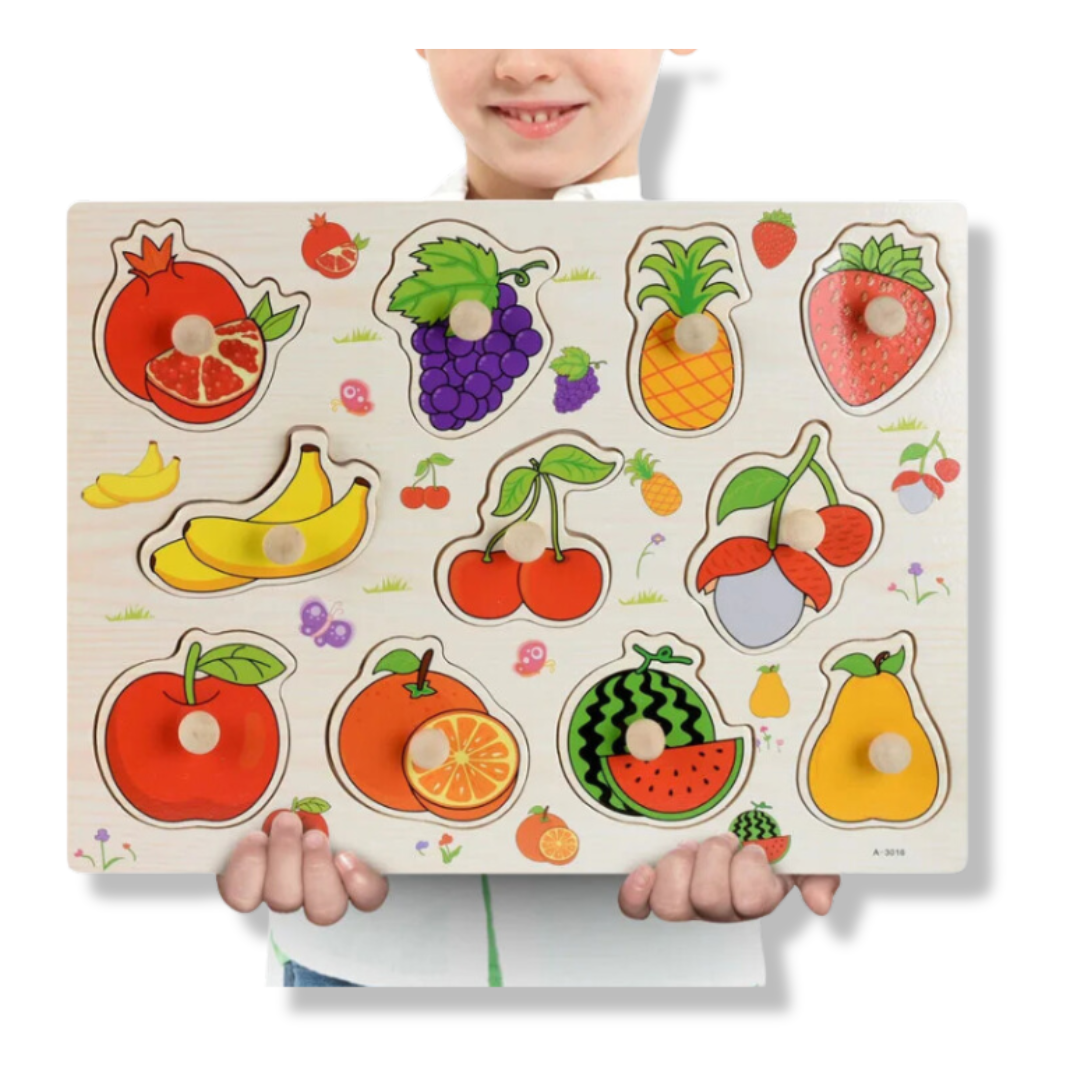 Montessori Holz Puzzle Set | Lernspiel für Formen, Farben und Motorikentwicklung