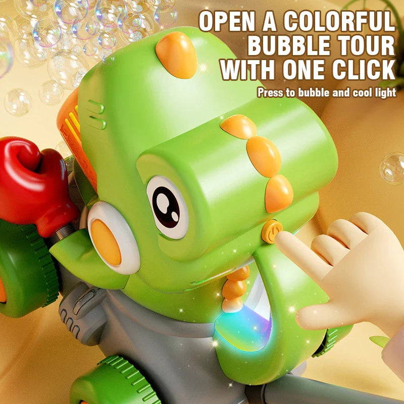 2-in-1 Dinosaur Bubble Gun - Push or Handheld Electric Bubble Fun!