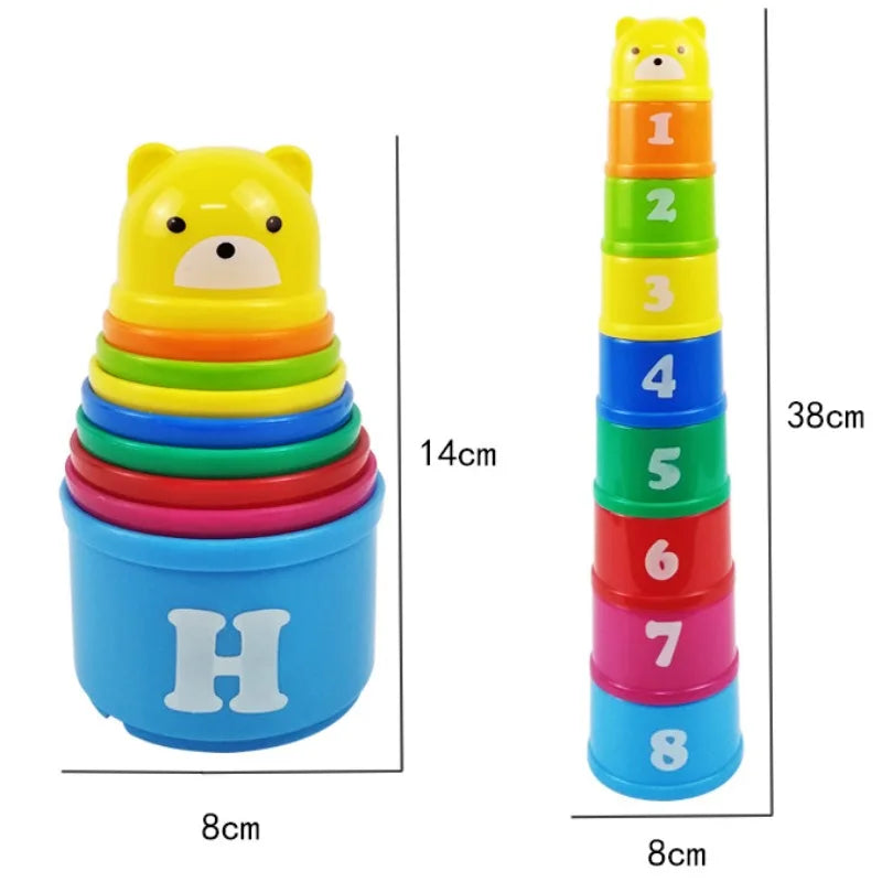 Kinder Stapelbecher Spielset | 3-in-1 Lernspiel für Motorik, Koordination und kreatives Spielen