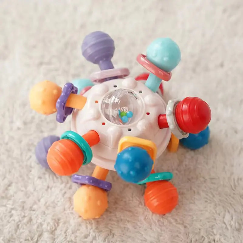 Drehbare Baby Rassel & Beißring | Greifspielzeug für Motorik und sensorische Entwicklung