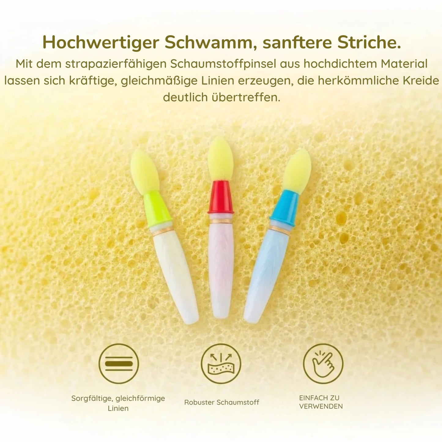 FarbTupfer Schwammpinsel-Set (3 Stück)