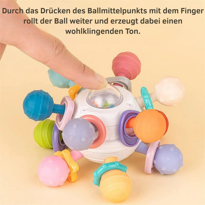 Drehbare Baby Rassel & Beißring | Greifspielzeug für Motorik und sensorische Entwicklung