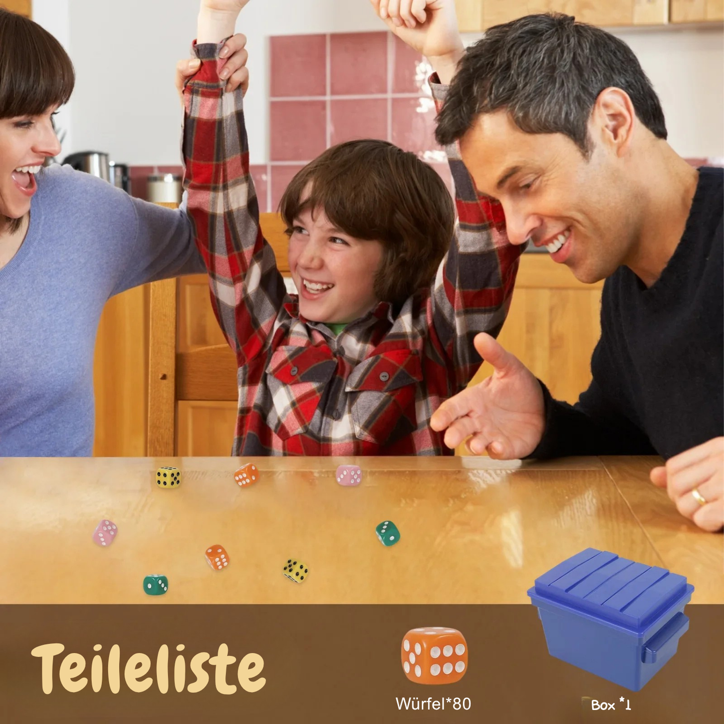 DiceRush Party-Spiel Set | Schnelles Würfelspiel für 2–6 Spieler mit Tray & 80 Würfeln