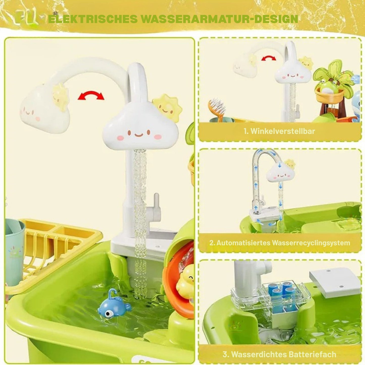 KinderKüche - Spielspüle mit Wasserkreislauf