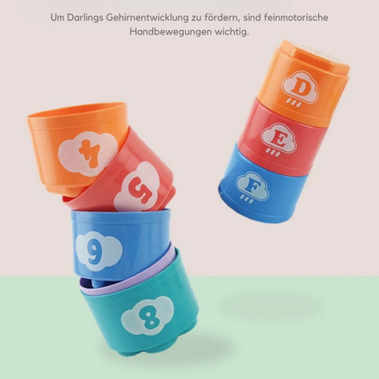 Kinder Stapelbecher Spielset | 3-in-1 Lernspiel für Motorik, Koordination und kreatives Spielen