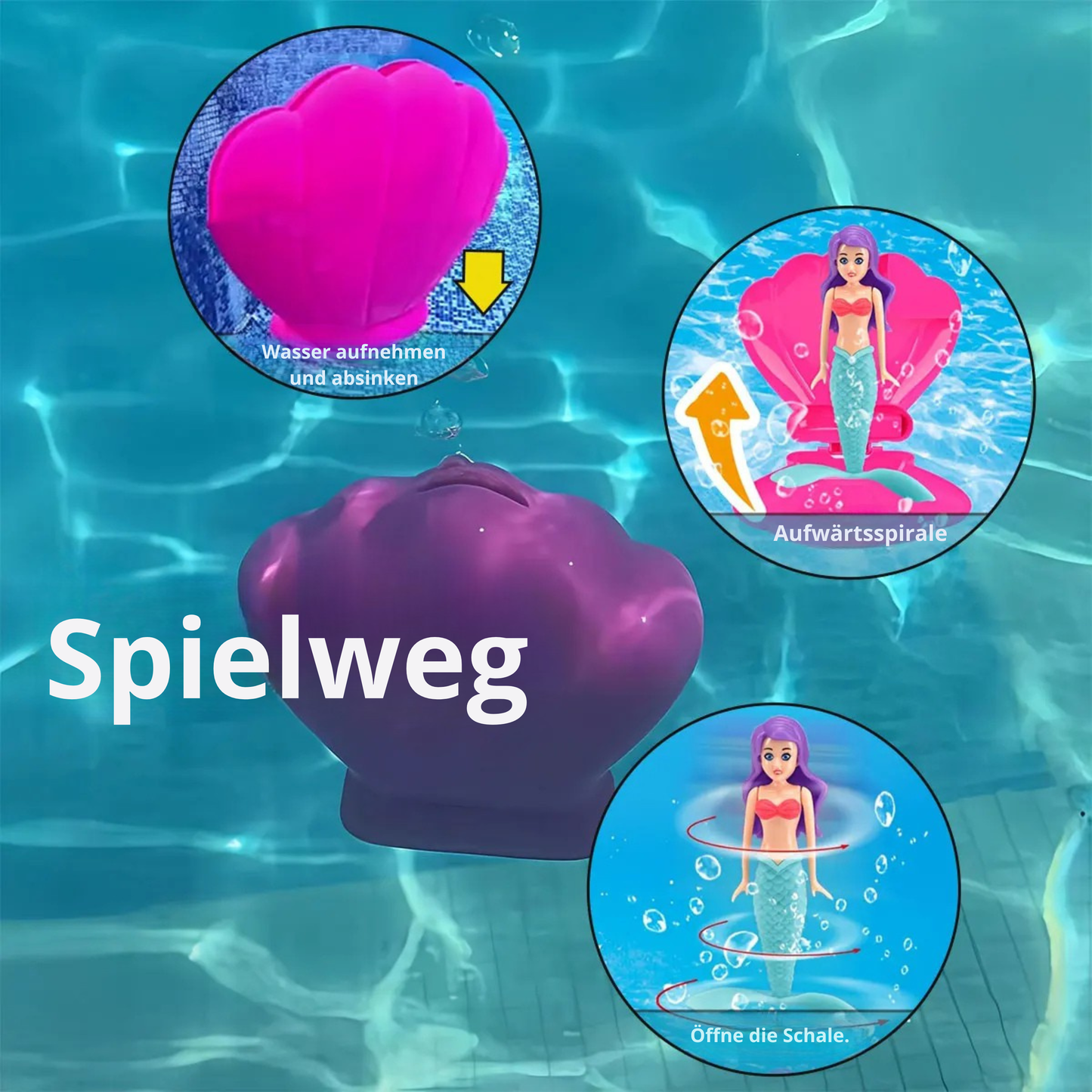 WasserMeerjungfrau Schwimmendes Bade Spielzeug Set