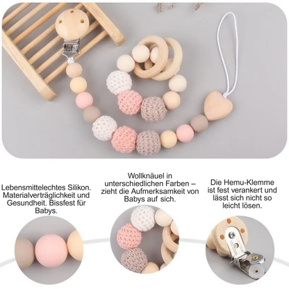 Baby Schnullerclip & Beißring Armband | Praktisches Zubehör für Zahnung und sicheren Halt