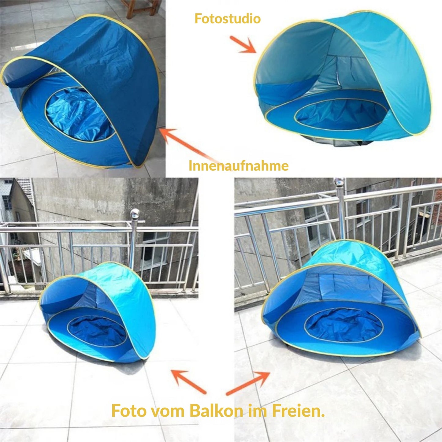 Baby Strandzelt mit Pool – Tragbarer Sonnenschutz