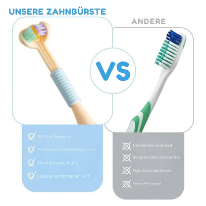 3-Seiten-Kopf Kinder Zahnbürste