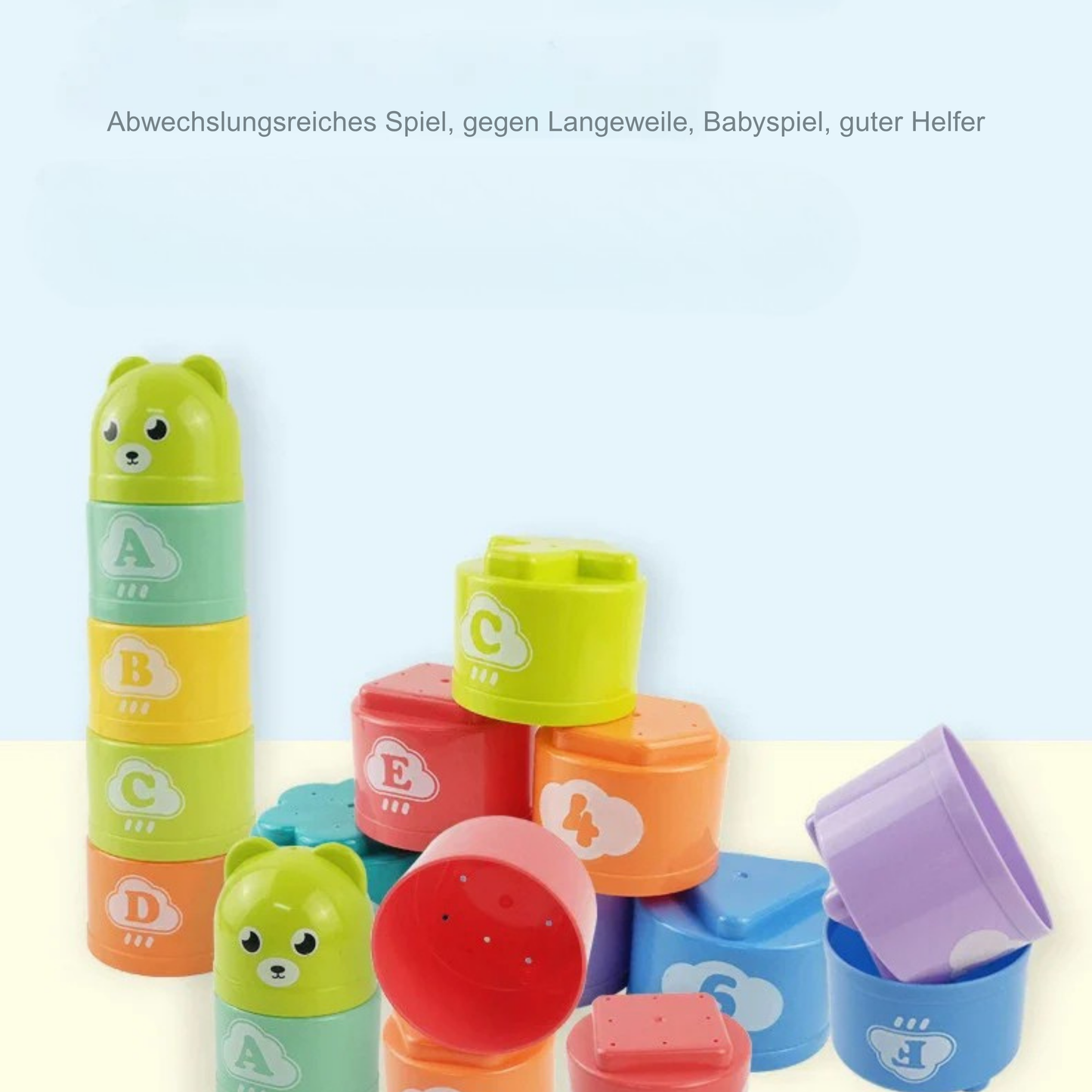 Kinder Stapelbecher Spielset | 3-in-1 Lernspiel für Motorik, Koordination und kreatives Spielen