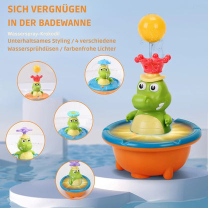 SplashGator LED Krokodil Badespielzeug – Schwimmendes Wasser-Sprühspielzeug für Kinder | Bade- & Poolspielzeug