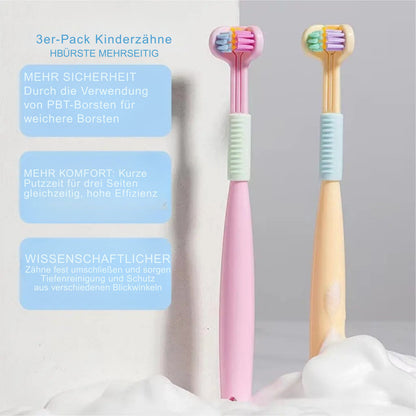 3-Seiten-Kopf Kinder Zahnbürste