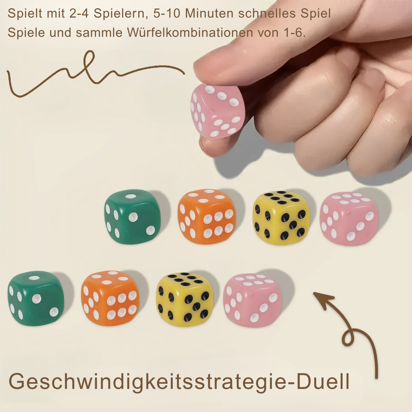 DiceRush Party-Spiel Set | Schnelles Würfelspiel für 2–6 Spieler mit Tray & 80 Würfeln