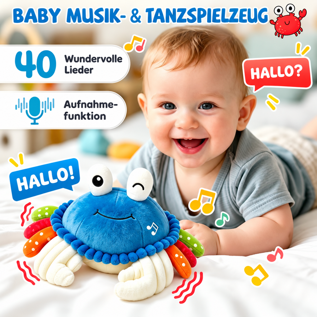 KrabbelKrebs – Krabbelnder Musik-Krebs 🦀🎵