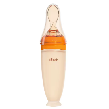 SqueezeFeeder Baby Silikon-Fütterflasche mit Löffel