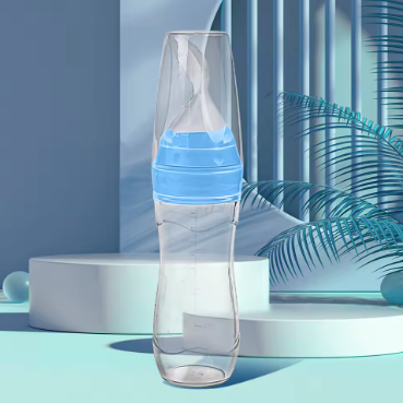 SqueezeFeeder Baby Silikon-Fütterflasche mit Löffel