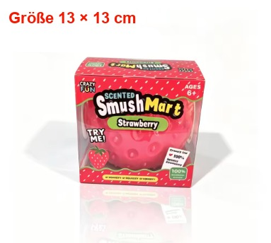 Erdbeer-Knautschball – weiches Fidget-Spielzeug für Kinder 🍓✨