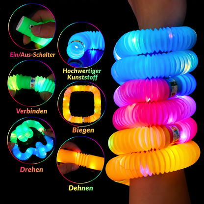 Leuchtende Pop-Tubes – Fidget-Spielzeug für die Sinne 🌈✨