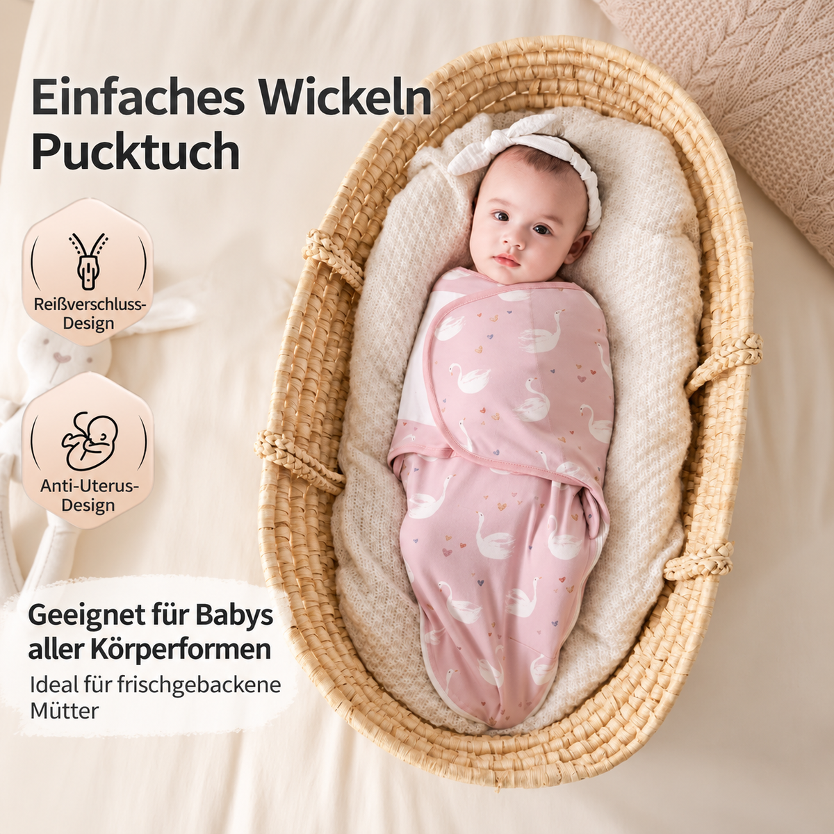 Verstellbares Baby-Pucktuch aus Baumwolle 👶🌙