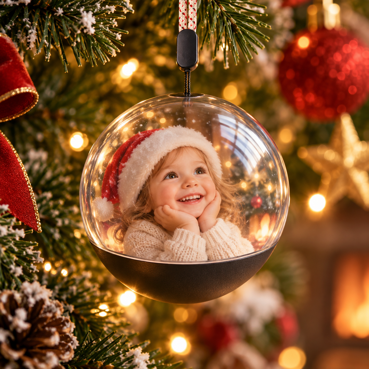Personalisierte 3D-Erinnerungskugel als Christbaumschmuck