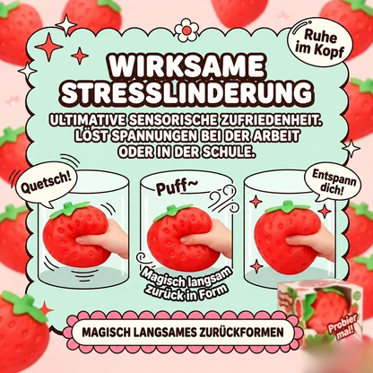 Erdbeer-Knautschball – weiches Fidget-Spielzeug für Kinder 🍓✨