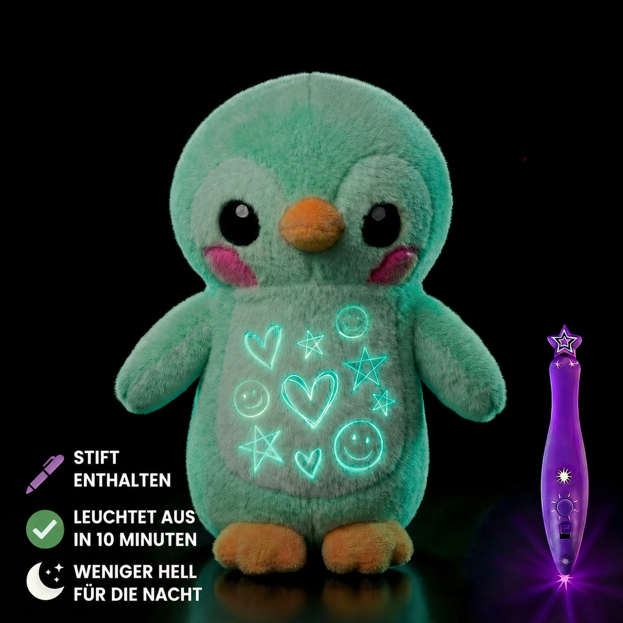 GlowDoodle – Leuchtendes Zeichen-Kuscheltier