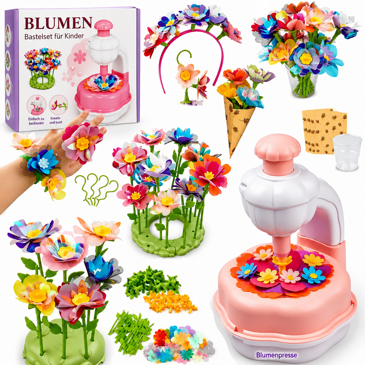 Blütenzauber DIY-Stoffblumenstrauß-Set