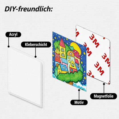 KreativMagnet – DIY Acryl-Kühlschrankmagnet-Set