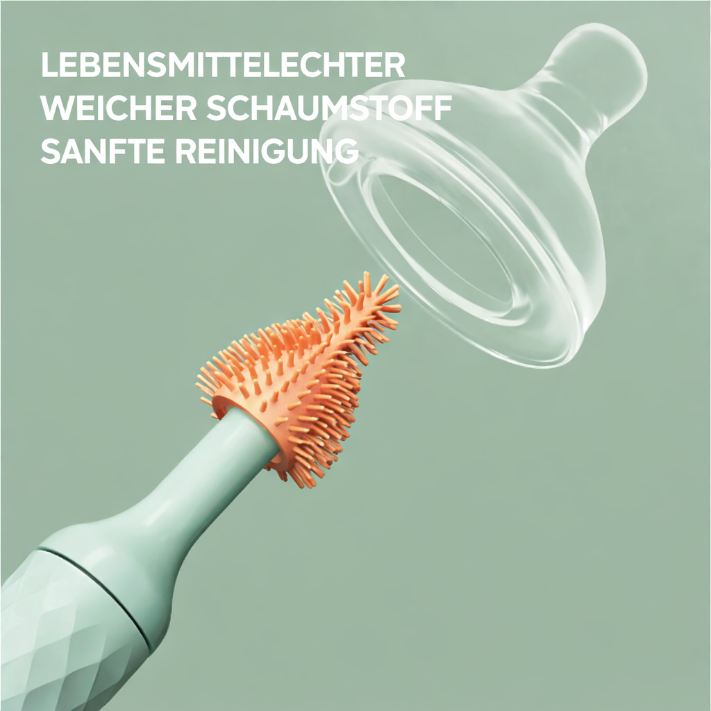 Elektrische Silikon - Babyflaschenbürste mit Aufsätzen