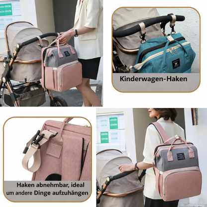 Mommy Bag – Leichte, tragbare Wickeltasche mit faltbarem Reisebett