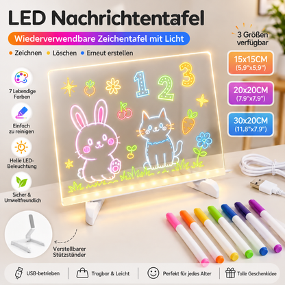 LED-Mal- & Nachrichtentafel aus Acryl für Kinder