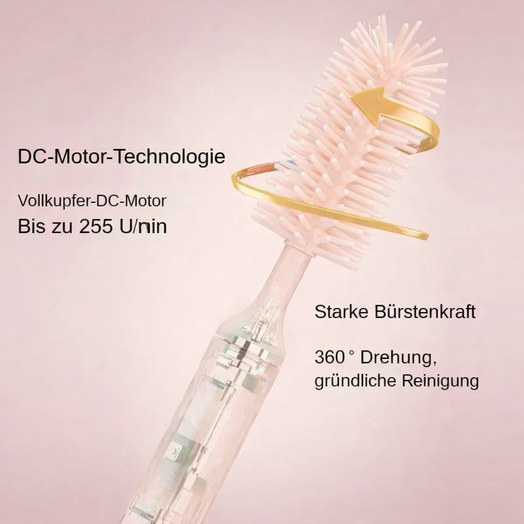 Elektrische Silikon - Babyflaschenbürste mit Aufsätzen