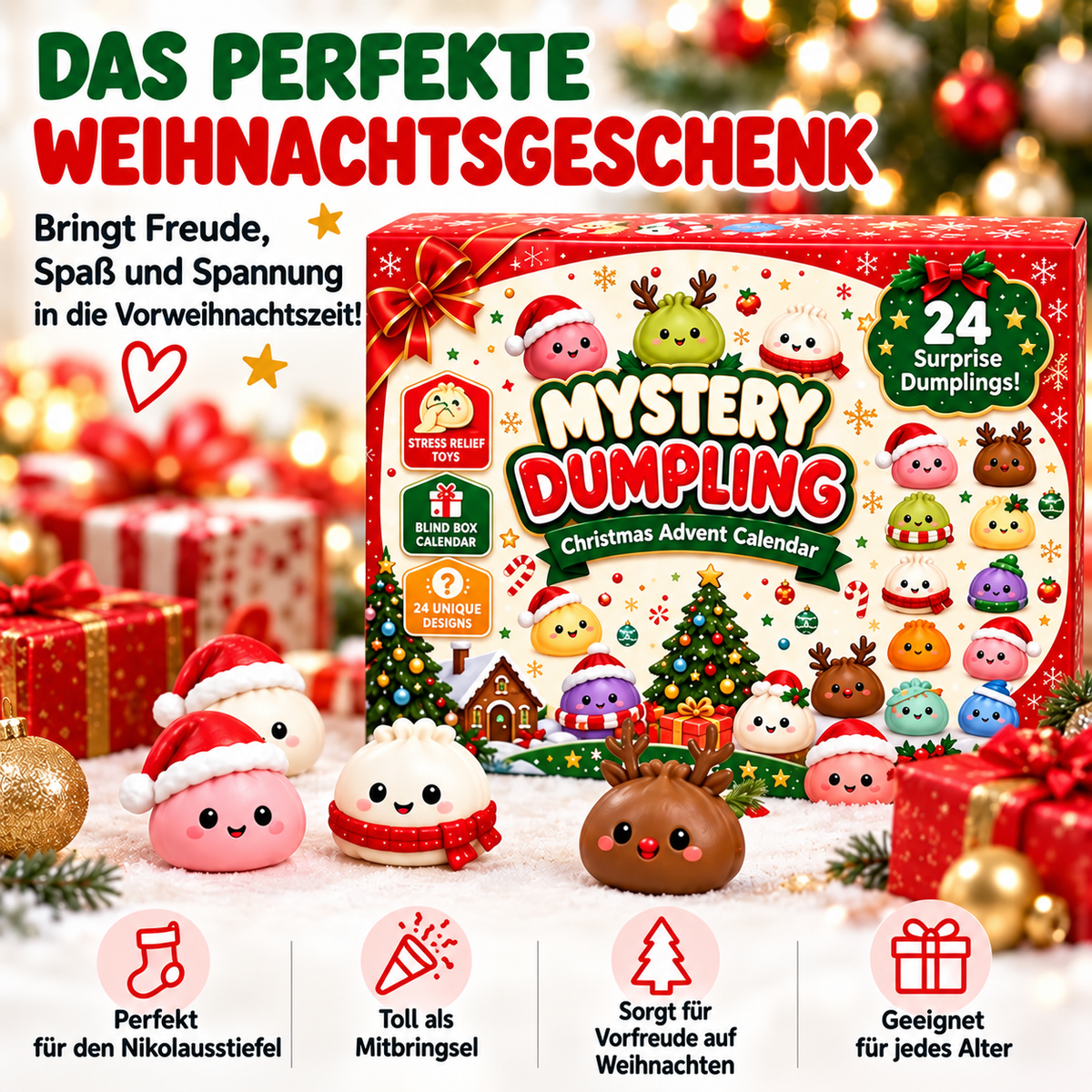 Weihnachtlicher Squishy-Adventskalender