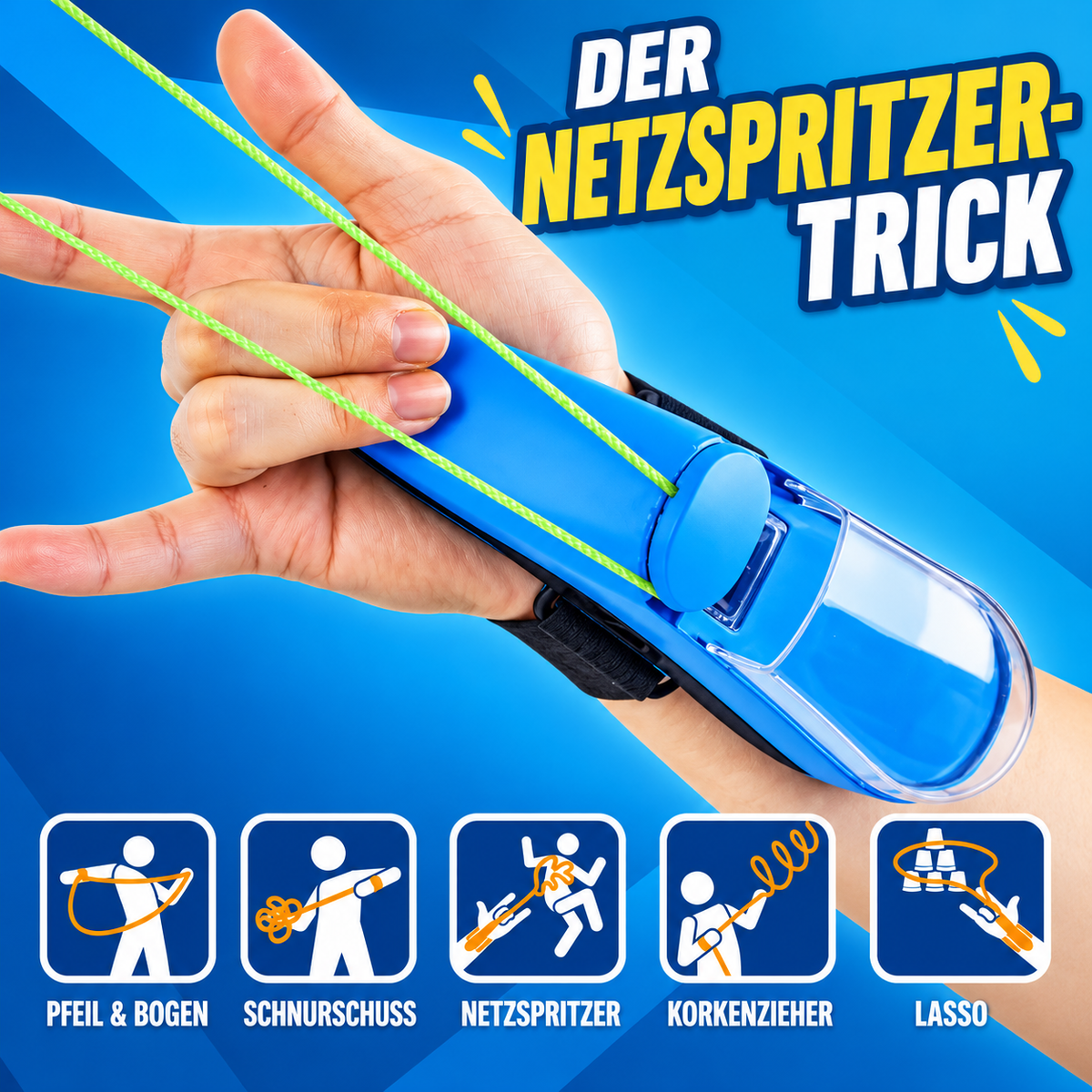 NetzSchleuder – Leuchtender Armband-Werfer 🕸️✨