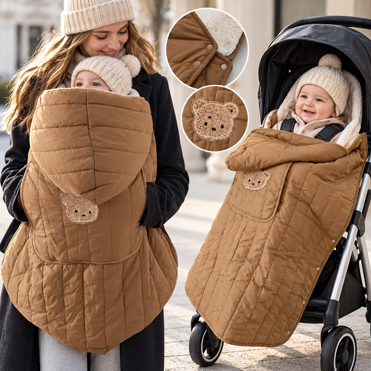 KuschelWickel – Winter-Einschlagdecke mit Kapuze 🤍❄️
