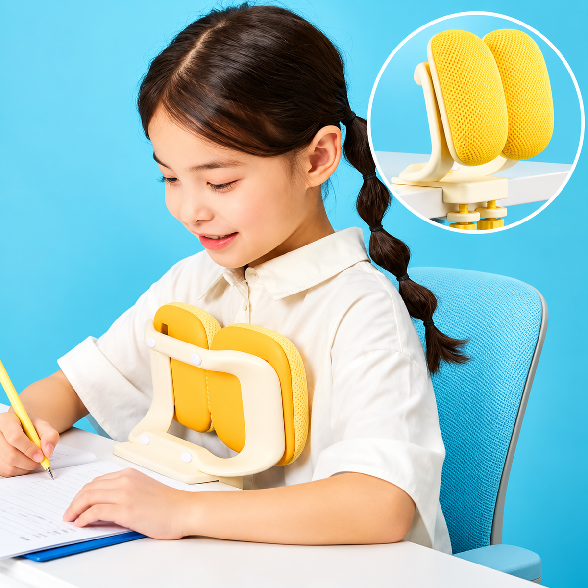 HaltungsHelfer – Verstellbare Sitzstütze für den Schreibtisch 📚🪑
