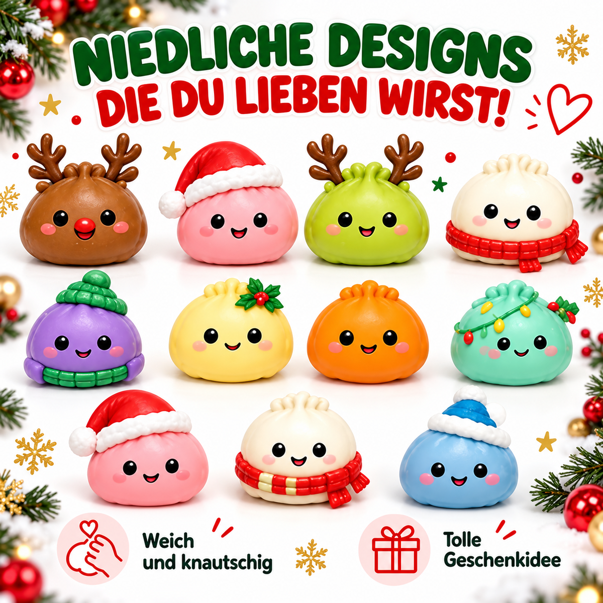 Weihnachtlicher Squishy-Adventskalender