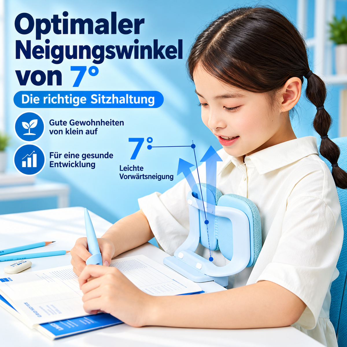 HaltungsHelfer – Verstellbare Sitzstütze für den Schreibtisch 📚🪑