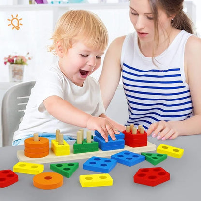 Wooden Shape Stacking Blocks