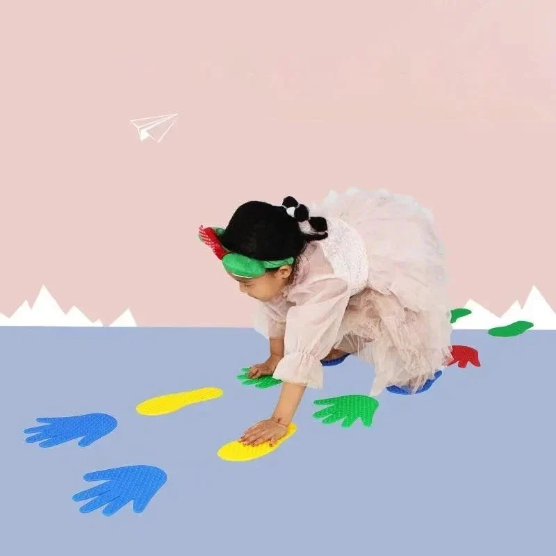 8-teiliges Hand- & Fuß-Koordinationsspiel – aktives Spiel für Kinder 🖐️🦶🌈