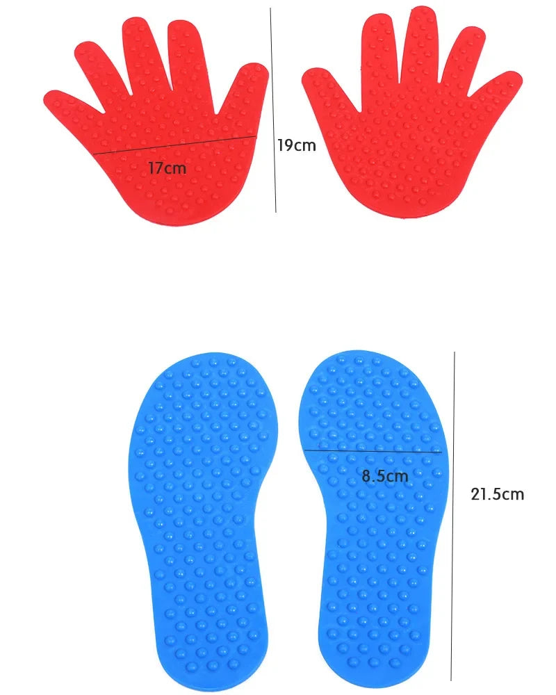 8-teiliges Hand- & Fuß-Koordinationsspiel – aktives Spiel für Kinder 🖐️🦶🌈