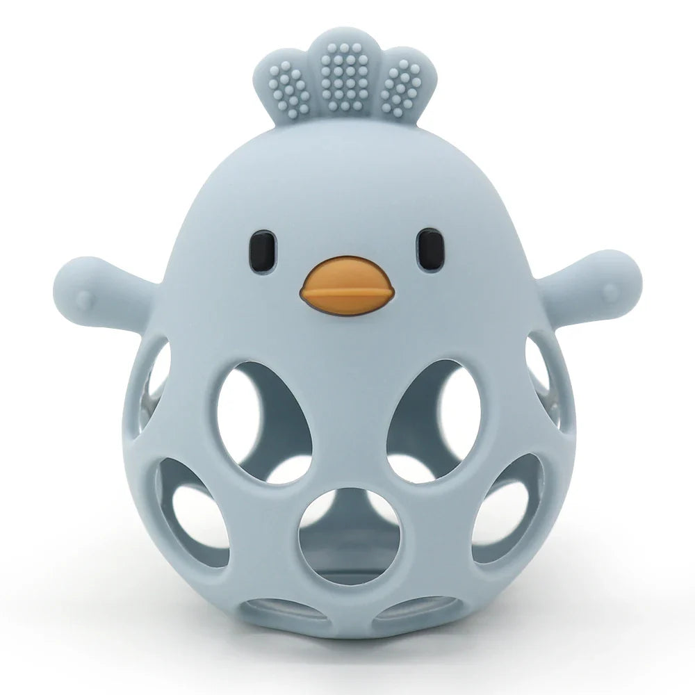 Baby Silicone Chick Teether – Soft Chewing & Training Toy for Infants