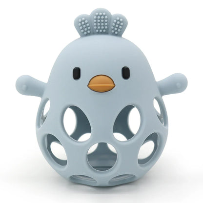 Baby Silicone Chick Teether – Soft Chewing & Training Toy for Infants