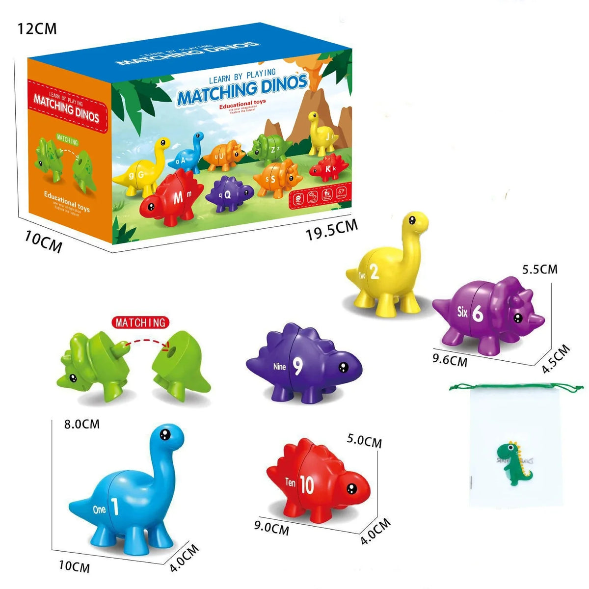 DinoZähl Zahlen- & Buchstaben-Zuordnungspuzzle