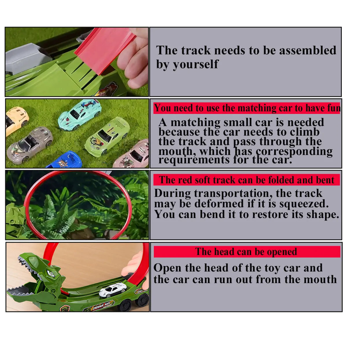 Dinosaurier Rennbahn-Set – Bauen, Rutschen & Rennen