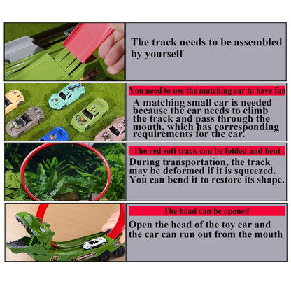 Dinosaurier Rennbahn-Set – Bauen, Rutschen & Rennen