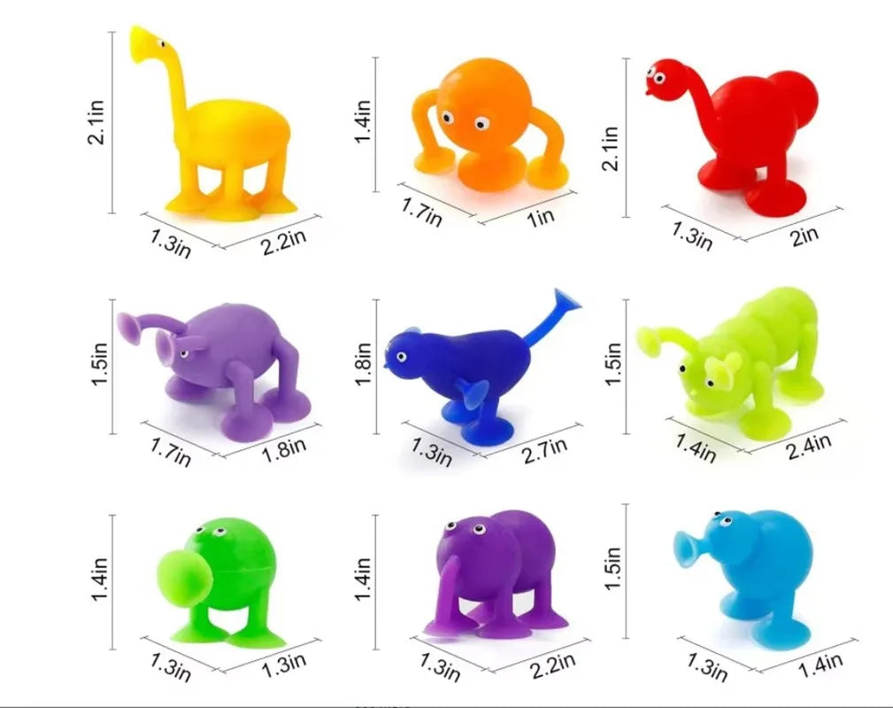 Saugnapf-Monstertiere Fidget-Spielzeug (9 Teile)