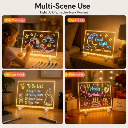 LED-Mal- & Nachrichtentafel aus Acryl für Kinder