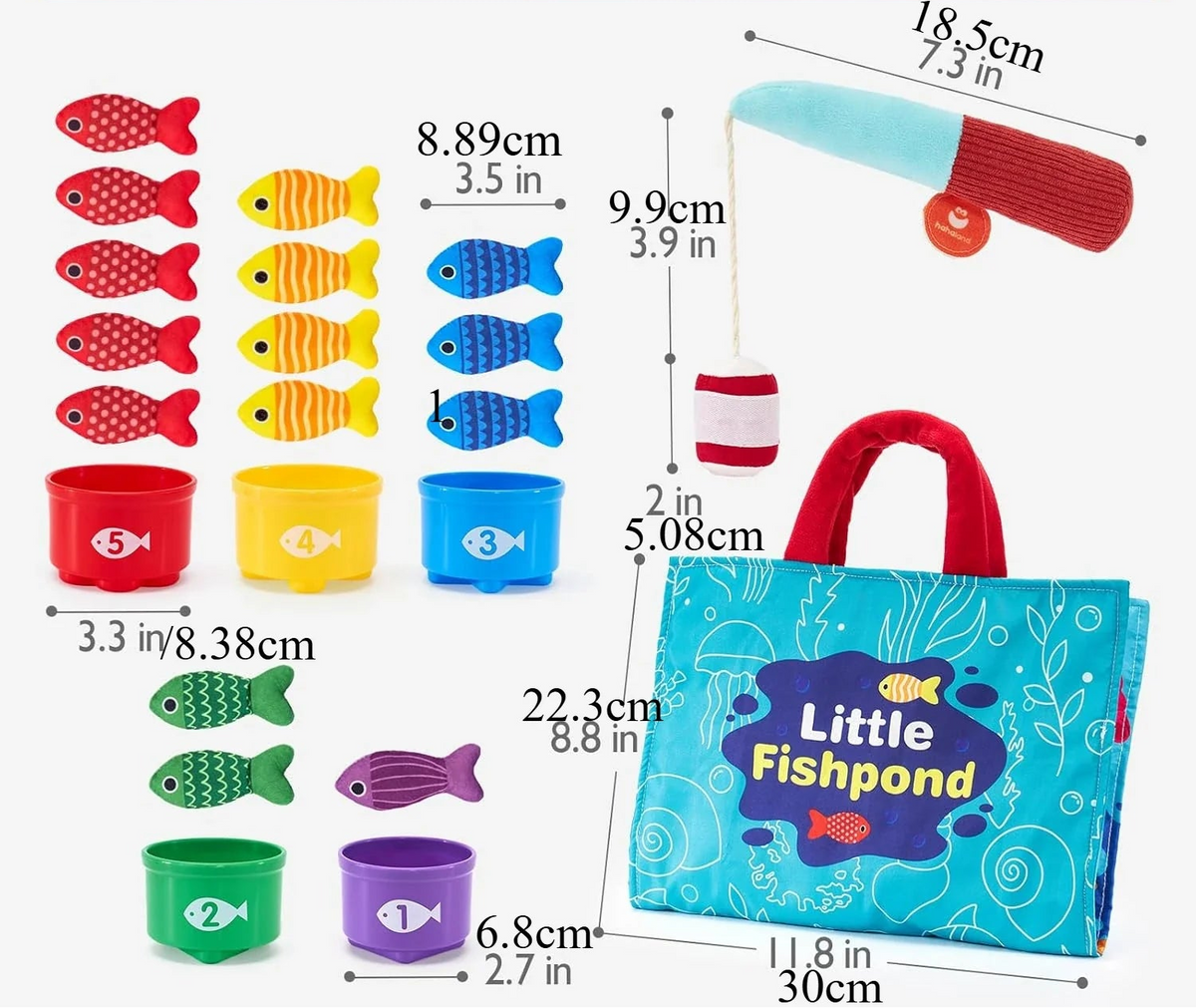 Montessori-Angelspiel – 22-teiliges Lernspiel für Farben & Zahlen 🎣🐠