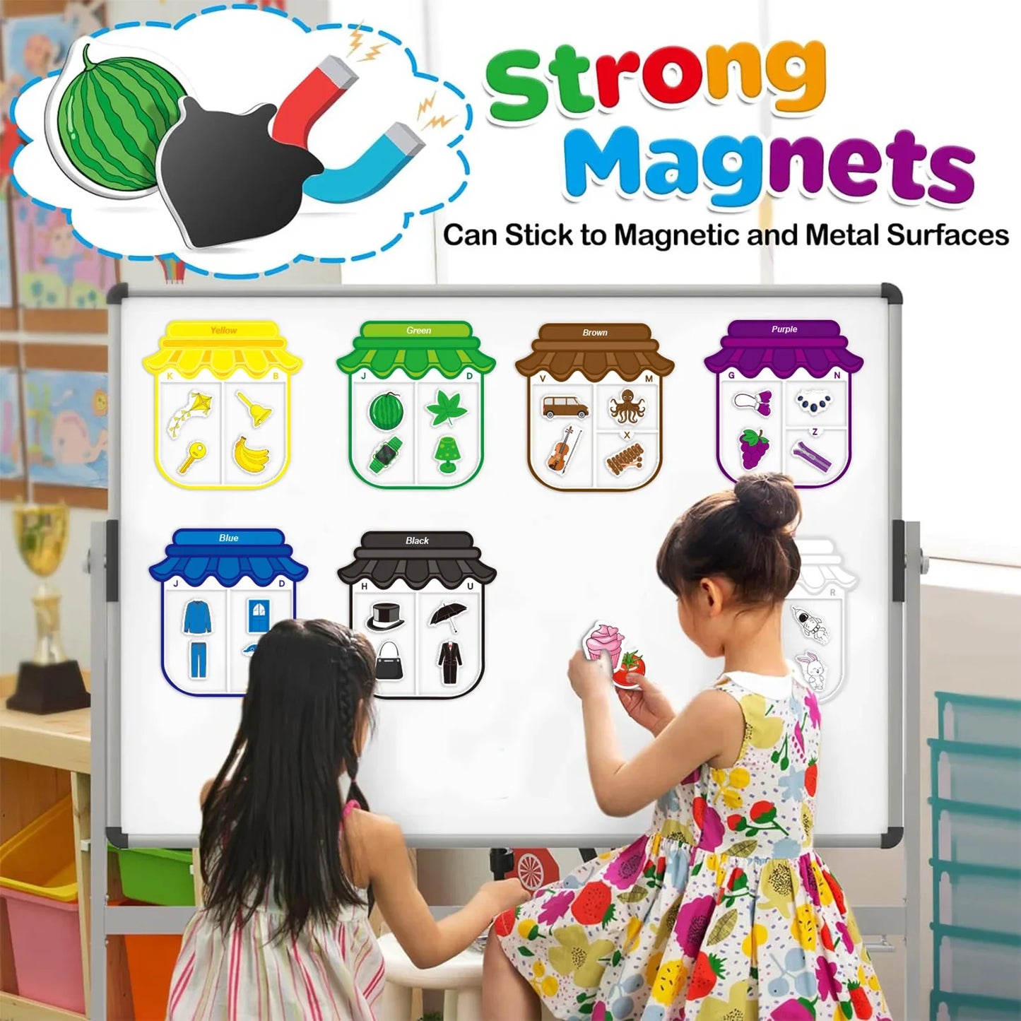Magnetische Lern Sticker Set für Kinder Farben (Englisch lernen)
